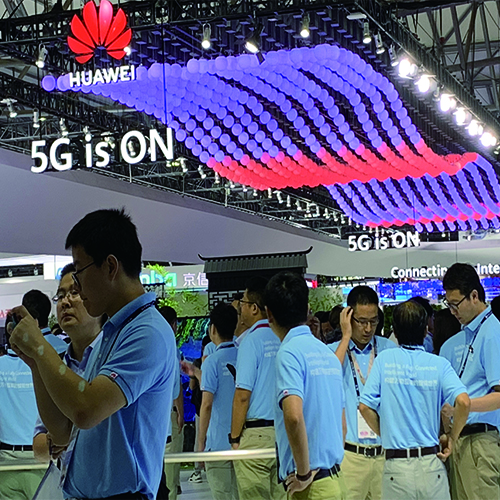 Ginyu CNC ball lit "5G is on " - 2019 Shanghai Huawei 5G exhibition